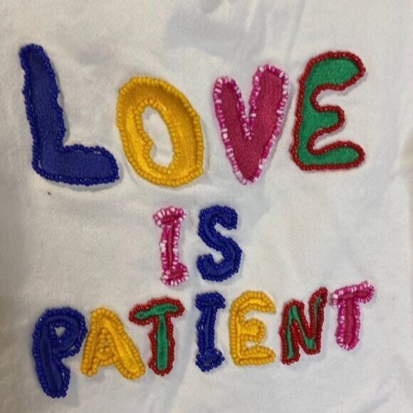 AMENPAPA Women's Casual Cold Shoulder Short Sleeve Love is Patient Print dress - Picture 5 of 5